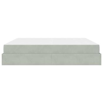 Bettgestell Hellgrau 200 x 200 cm Samt