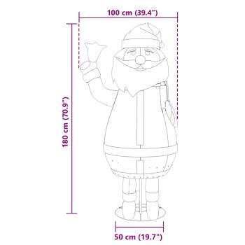 Weihnachtsmann mit 200 LEDs Warmes Weiß 100 x 180 cm Stoff
