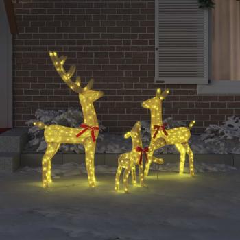 Rentierfamilie 3 pcs Warmweiß 68 x 26 x 127 cm Stoff