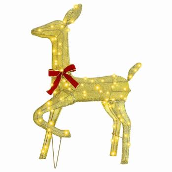 Rentierfamilie 3 pcs Warmweiß 68 x 26 x 127 cm Stoff