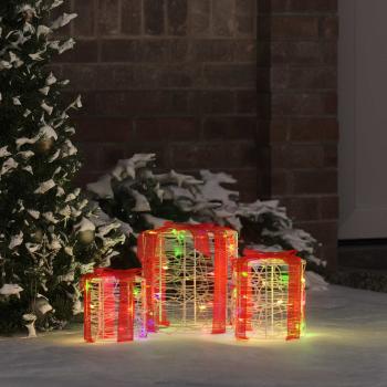 ARDEBO.de - Geschenkbox Dekoration 3 pcs Bunt 20 x 20 x 21 cm Acryl