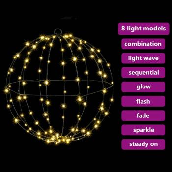 Ball mit 160 LEDs Warmweiß 50 cm Metall