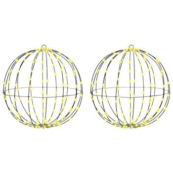 ARDEBO.de - Ball mit 320 LEDs 2 pcs Warmweiß 50 cm Metall