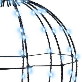 Ball mit 160 LEDs Kaltweiß 50 cm Metall