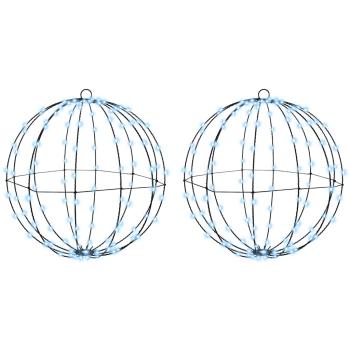 ARDEBO.de - Ball mit 192 LEDs 2 pcs Kaltweiß 40 cm Metall