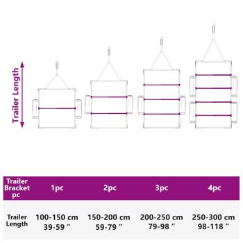 geeignet für flache Planenhalterung 3 pcs Silber 130-210 cm