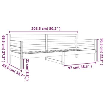 Tagesbett ohne Matratze 80x200 cm Massivholz Kiefer