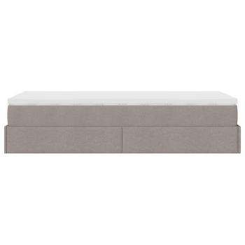 Ottoman-Bett mit Matratze Taupe 80x200 cm Stoff