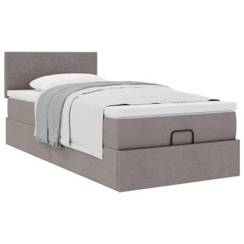 Ottoman-Bett mit Matratze Taupe 80x200 cm Stoff