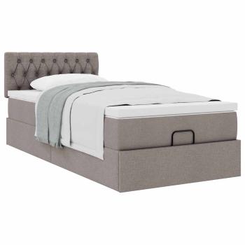Ottoman-Bett mit Matratze Taupe 80x200 cm Stoff