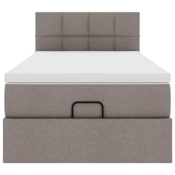 Ottoman-Bett mit Matratze & LEDs Taupe 80x200 cm Stoff