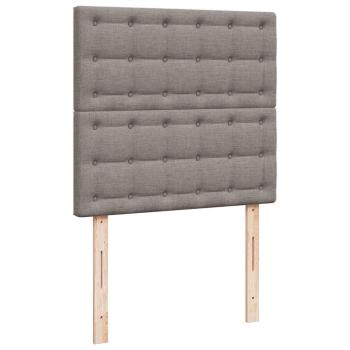 Ottoman-Bett mit Matratze & LEDs Taupe 80x200 cm Stoff