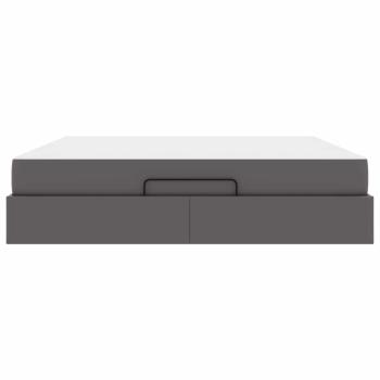 ARDEBO.de - Bettgestell mit Matratze Grau 180 x 200 cm Kunstleder