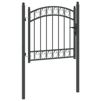 Zauntor mit Schloss Grau 100 x 100 cm Pulverbeschichteter Stahl