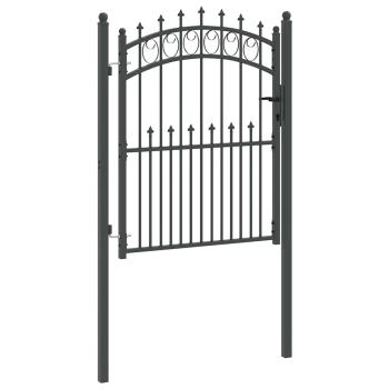 Zauntor mit Spitzen Grau 150 x 100 cm Pulverbeschichteter Stahl