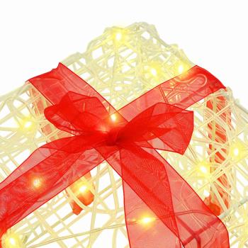 Geschenkbox mit 60 LEDs 3 pcs Warmweiß 20 x 20 x 20 cm Acryl