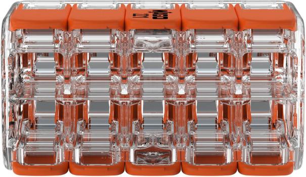 Wago 221-420 Compact-Verbindungsklemmen, 10 Klemmstellen, transparent