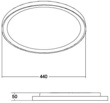 Brumberg SUNNY MIDI LED-Anbaudownlight, D=440mm, 230VAC, 50Hz, 110°, 40W, 3750lm, 3000K/4000K/6000K, direkt/indirekt, dimmbar Phasenabschnitt, schwarz matt (12209083)