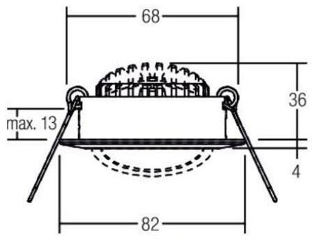 Brumberg BB03 LED-Einbaustrahler, 230VAC, 50Hz, 6W, 38°, 630lm, 3000K, rund, schwenkbar, Phasenabschnitt dimmbar, weiß (39363173)