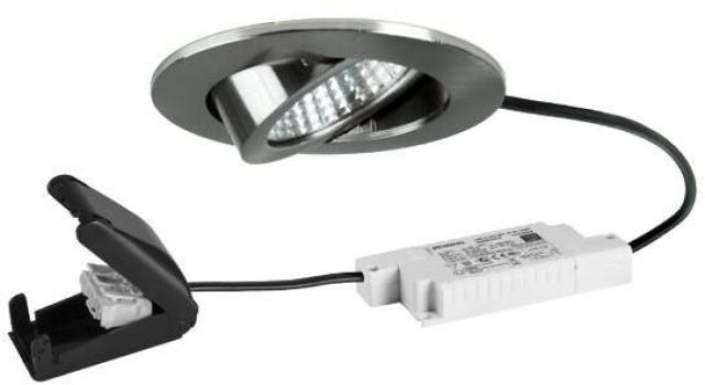 ARDEBO.de Brumberg BB03 LED-Einbaustrahler Phasenabschnitt dimmbar, 6W, 3000K, rund, schwenkbar, nickel (39463153)
