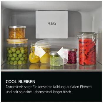 AEG TF6FS18XDC 6000 Einbaukühlschrank mit Gefrierfach, Nischenhöhe 1780 cm, 282 L, Festtürtechnik, DynamicAir, CustomFlex, TouchControl, weiß (923585344)