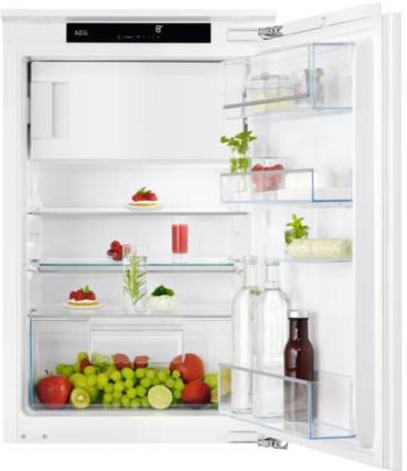ARDEBO.de AEG OSF5O882DF 5000 Einbaukühlschrank mit Gefrierfach, Nischenhöhe 88 cm, 118 L, Festtürtechnik, OptiSpace, TouchControl-Bedienelement, FlexiShelf, Klasse SN-N-ST, weiß (933020593)
