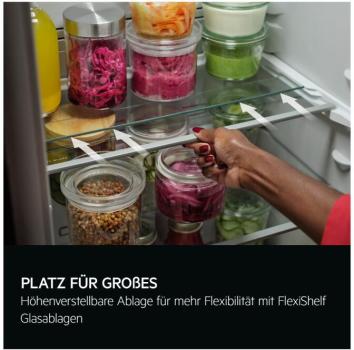 AEG OSF5O882DF 5000 Einbaukühlschrank mit Gefrierfach, Nischenhöhe 88 cm, 118 L, Festtürtechnik, OptiSpace, TouchControl-Bedienelement, FlexiShelf, Klasse SN-N-ST, weiß (933020593)