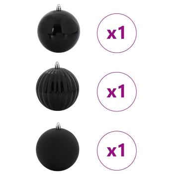 Weihnachtskugel-Set 3 pcs Schwarz