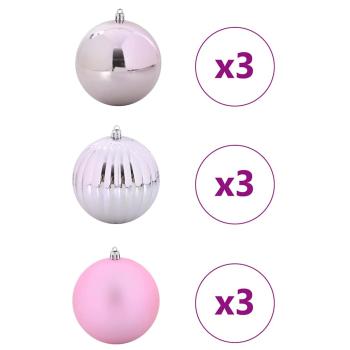 Weihnachtskugel-Set 9 pcs Rosa