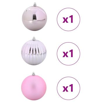 Weihnachtskugel-Set 3 pcs Rosa