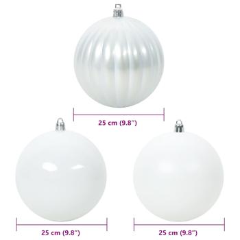 Weihnachtsbaumkugel Set XXL 3 stk. Weiß Ø 25 cm Kunststoff