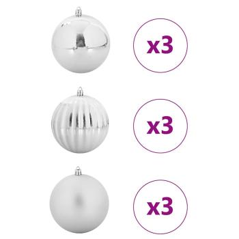 Weihnachtskugel-Set 9 pcs Silber