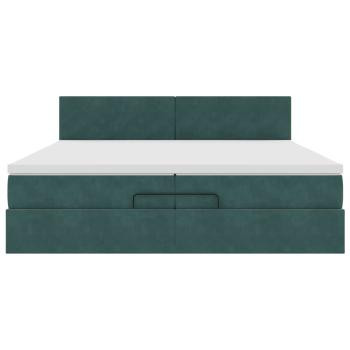 Ottoman-Bett mit Matratze Dunkelgrün 200x200 cm Samt
