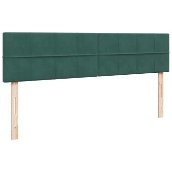 Ottoman-Bett mit Matratzen & LEDs Dunkelgrün 200x200 cm Samt