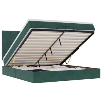ARDEBO.de - Ottoman-Bett mit Matratzen Dunkelgrün 200x200 cm Samt
