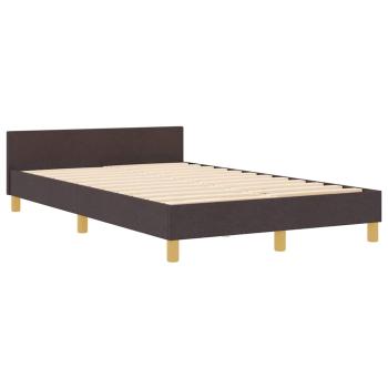 Bettgestell mit Kopfteil Dunkelbraun 120 x 190 cm Stoff