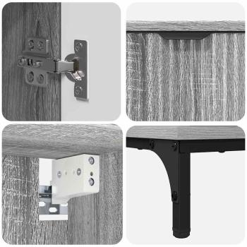 Badezimmermöbel Set mit Tür Graues Sonoma Spanplatte, Metall