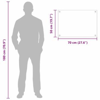 ARDEBO.de - Küchenrückwand Weiß 70 x 50 x 0,8 cm Gehärtetes Glas