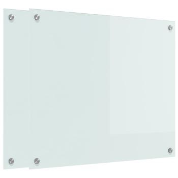 Küchenrückwand Weiß 70 x 60 x 0.8 cm Gehärtetes Glas