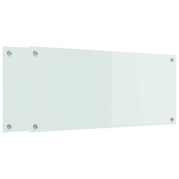 Küchenrückwand Weiß 90 x 40 x 0,8 cm Gehärtetes Glas