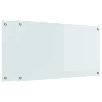 Küchenrückwand Weiß 90 x 50 x 0.8 cm Gehärtetes Glas