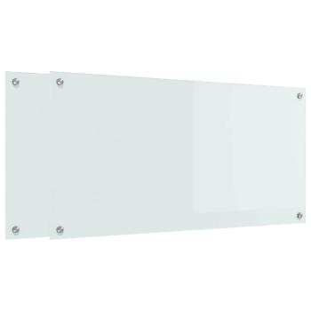 Küchenrückwand Weiß 100 x 50 x 0,8 cm Gehärtetes Glas