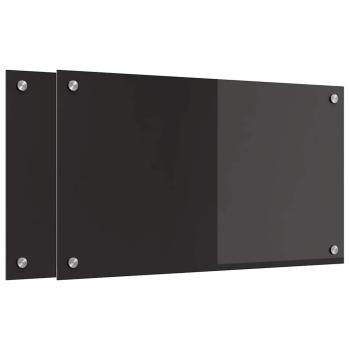 Küchenrückwand Schwarz 70 x 40 x 0.8 cm Gehärtetes Glas