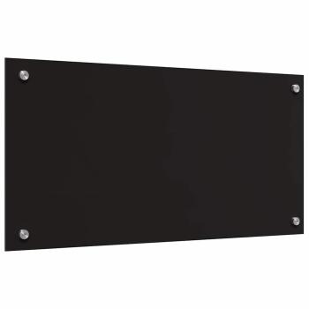 Küchenrückwand Schwarz 80 x 40 x 0.8 cm Gehärtetes Glas