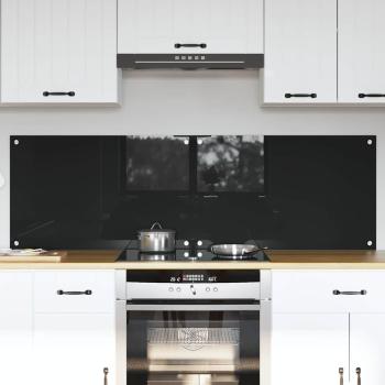 ARDEBO.de - Küchenrückwand Schwarz 80 x 50 x 0.8 cm Gehärtetes Glas