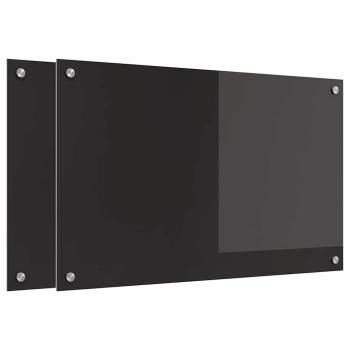 Küchenrückwand Schwarz 80 x 50 x 0.8 cm Gehärtetes Glas
