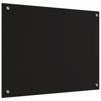 Küchenrückwand Schwarz 80 x 60 x 0.8 cm Gehärtetes Glas
