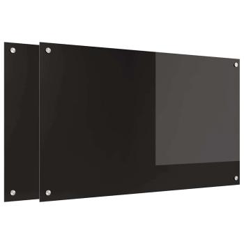 Küchenrückwand Schwarz 100 x 60 x 0,8 cm Gehärtetes Glas