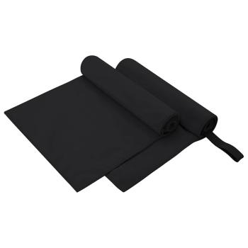 ARDEBO.de - Sporthandtücher 2 pcs Schwarz 100 x 50 cm