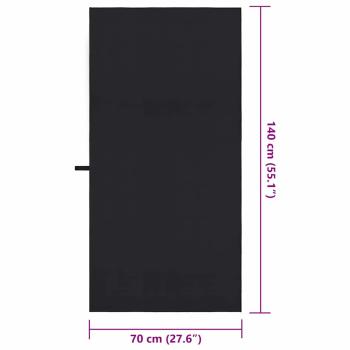 ARDEBO.de - Sporthandtücher 2 pcs Schwarz 140 x 70 cm